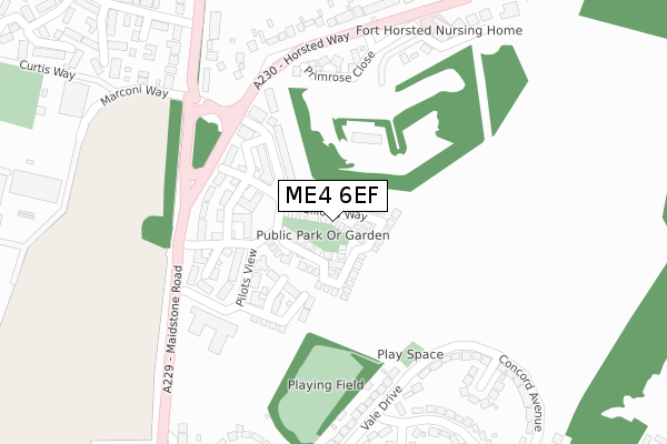 ME4 6EF map - large scale - OS Open Zoomstack (Ordnance Survey)