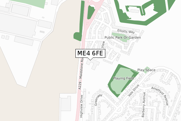 ME4 6FE map - large scale - OS Open Zoomstack (Ordnance Survey)
