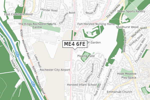 ME4 6FE map - small scale - OS Open Zoomstack (Ordnance Survey)