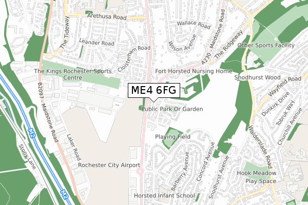 ME4 6FG map - small scale - OS Open Zoomstack (Ordnance Survey)