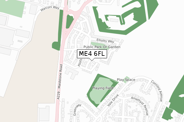 ME4 6FL map - large scale - OS Open Zoomstack (Ordnance Survey)
