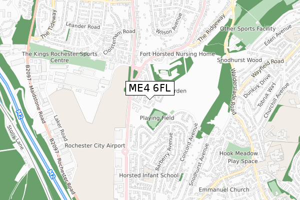 ME4 6FL map - small scale - OS Open Zoomstack (Ordnance Survey)
