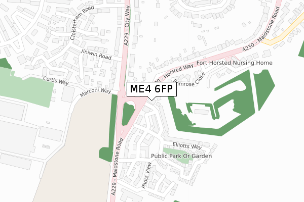 ME4 6FP map - large scale - OS Open Zoomstack (Ordnance Survey)