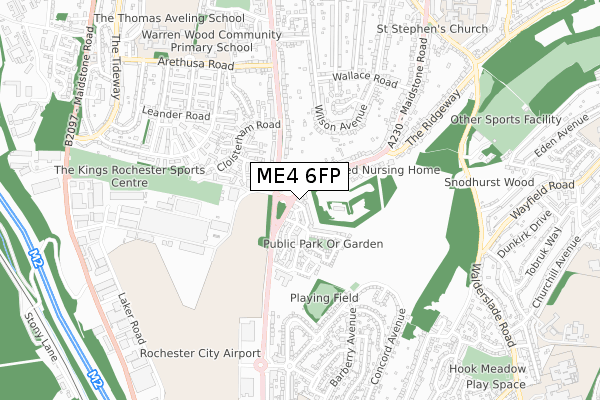 ME4 6FP map - small scale - OS Open Zoomstack (Ordnance Survey)