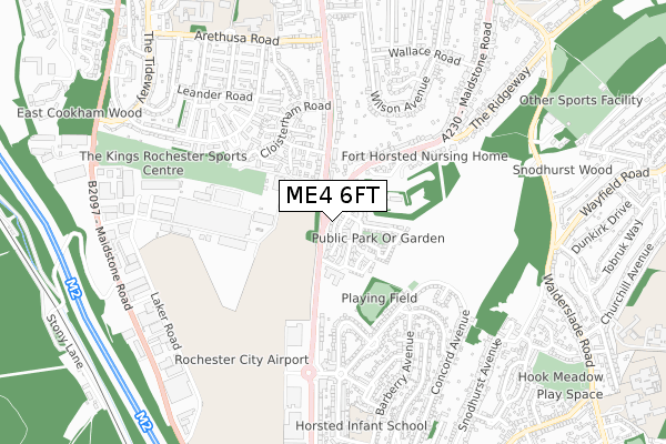 ME4 6FT map - small scale - OS Open Zoomstack (Ordnance Survey)