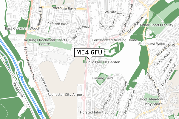 ME4 6FU map - small scale - OS Open Zoomstack (Ordnance Survey)