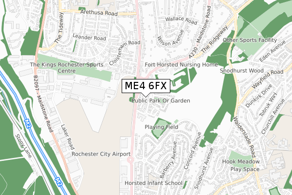 ME4 6FX map - small scale - OS Open Zoomstack (Ordnance Survey)