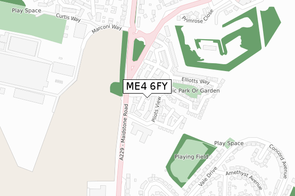 ME4 6FY map - large scale - OS Open Zoomstack (Ordnance Survey)