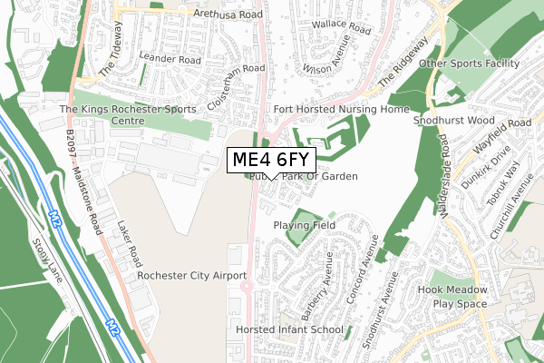 ME4 6FY map - small scale - OS Open Zoomstack (Ordnance Survey)