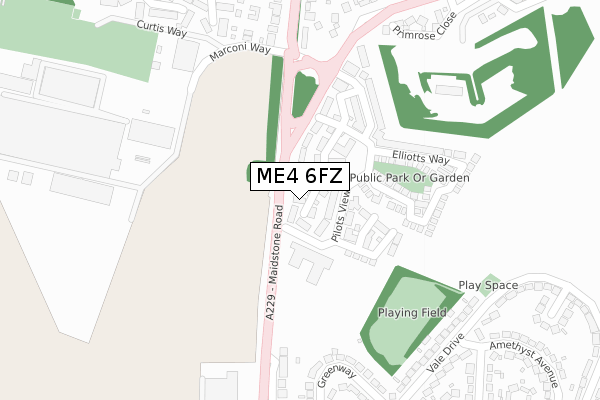 ME4 6FZ map - large scale - OS Open Zoomstack (Ordnance Survey)
