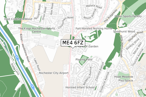 ME4 6FZ map - small scale - OS Open Zoomstack (Ordnance Survey)