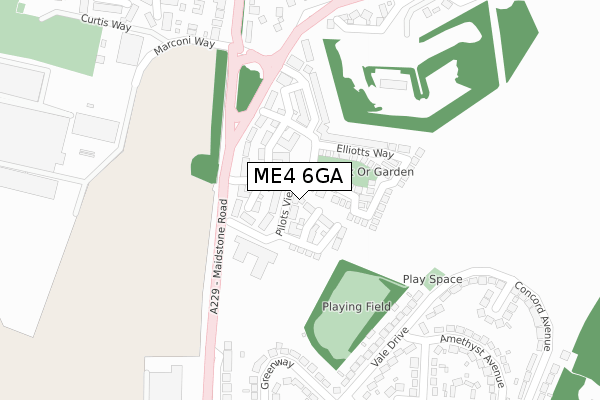 ME4 6GA map - large scale - OS Open Zoomstack (Ordnance Survey)