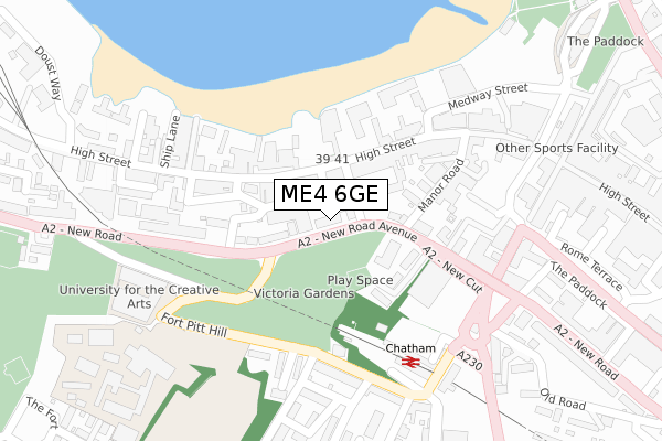ME4 6GE map - large scale - OS Open Zoomstack (Ordnance Survey)
