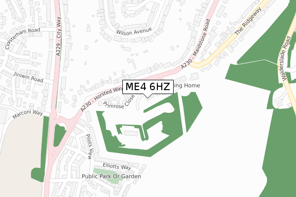 ME4 6HZ map - large scale - OS Open Zoomstack (Ordnance Survey)