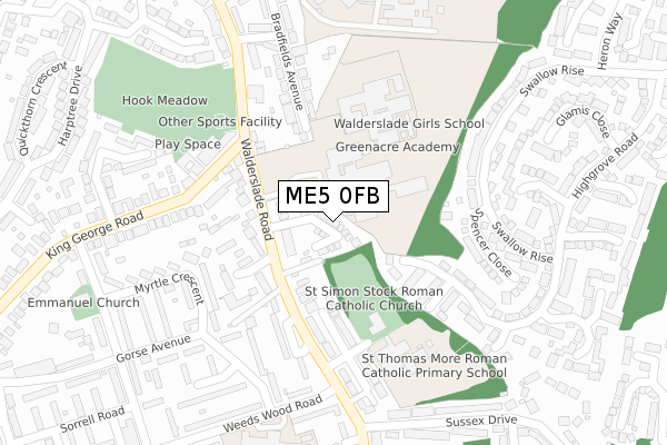 ME5 0FB map - large scale - OS Open Zoomstack (Ordnance Survey)