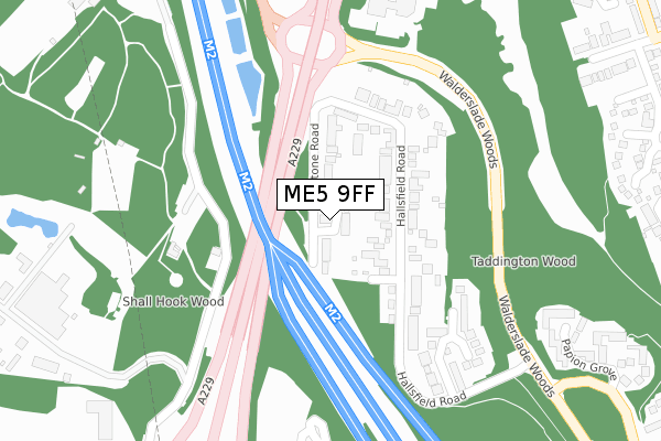 ME5 9FF map - large scale - OS Open Zoomstack (Ordnance Survey)