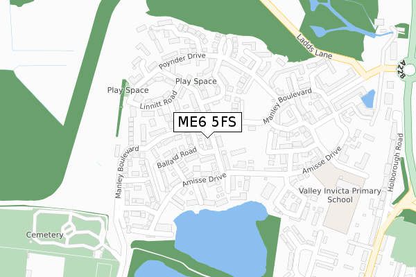 ME6 5FS map - large scale - OS Open Zoomstack (Ordnance Survey)