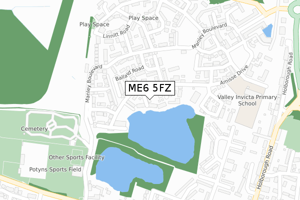 ME6 5FZ map - large scale - OS Open Zoomstack (Ordnance Survey) ME6 5FZ map - large scale - OS Open Zoomstack (Ordnance Survey)