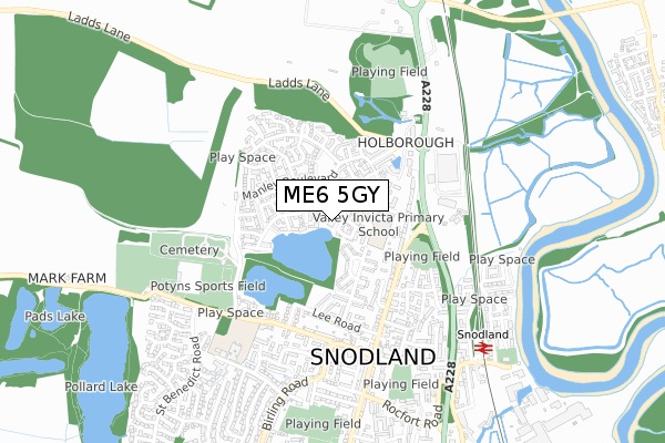 ME6 5GY map - small scale - OS Open Zoomstack (Ordnance Survey)
