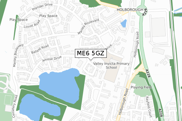 ME6 5GZ map - large scale - OS Open Zoomstack (Ordnance Survey)