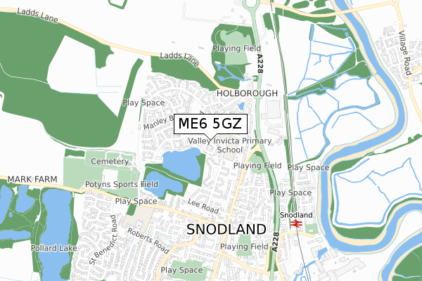 ME6 5GZ map - small scale - OS Open Zoomstack (Ordnance Survey)