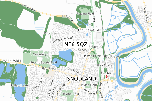ME6 5QZ map - small scale - OS Open Zoomstack (Ordnance Survey)