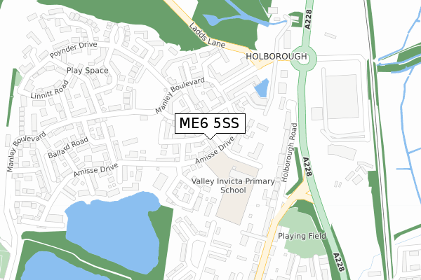 ME6 5SS map - large scale - OS Open Zoomstack (Ordnance Survey)