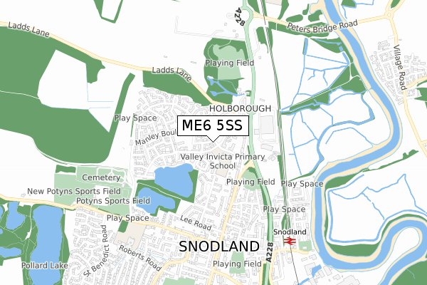 ME6 5SS map - small scale - OS Open Zoomstack (Ordnance Survey)