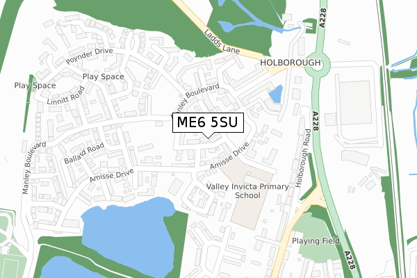 ME6 5SU map - large scale - OS Open Zoomstack (Ordnance Survey)