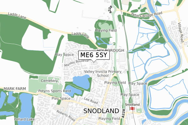 ME6 5SY map - small scale - OS Open Zoomstack (Ordnance Survey)