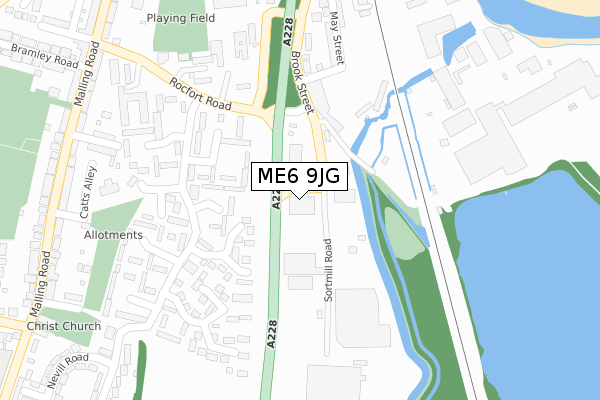ME6 9JG map - large scale - OS Open Zoomstack (Ordnance Survey)