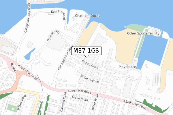 ME7 1GS map - large scale - OS Open Zoomstack (Ordnance Survey)