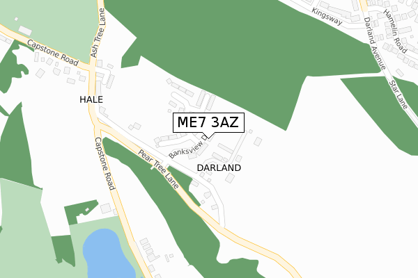 ME7 3AZ map - large scale - OS Open Zoomstack (Ordnance Survey)