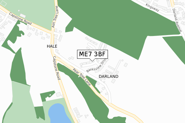 ME7 3BF map - large scale - OS Open Zoomstack (Ordnance Survey)