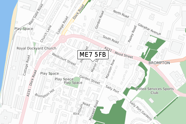 ME7 5FB map - large scale - OS Open Zoomstack (Ordnance Survey)