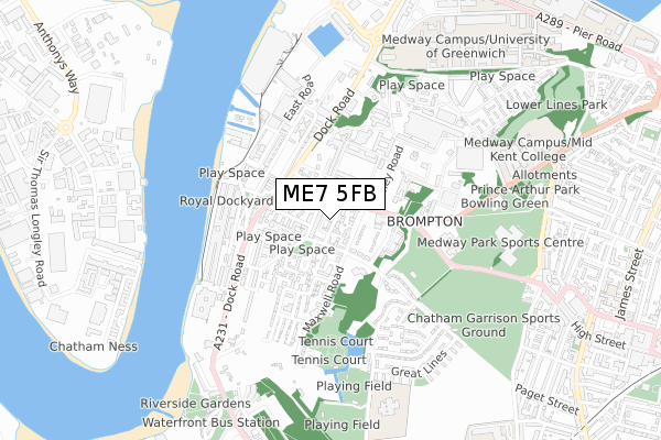 ME7 5FB map - small scale - OS Open Zoomstack (Ordnance Survey)