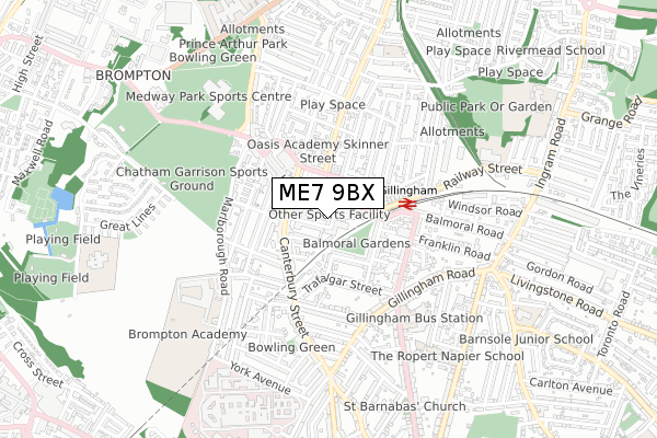 ME7 9BX map - small scale - OS Open Zoomstack (Ordnance Survey) ME7 9BX map - small scale - OS Open Zoomstack (Ordnance Survey)