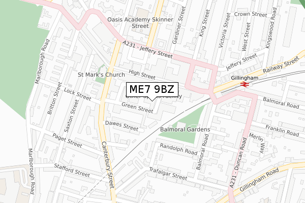 ME7 9BZ map - large scale - OS Open Zoomstack (Ordnance Survey)