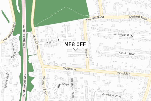 ME8 0EE map - large scale - OS Open Zoomstack (Ordnance Survey)