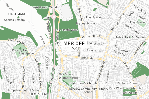 ME8 0EE map - small scale - OS Open Zoomstack (Ordnance Survey)