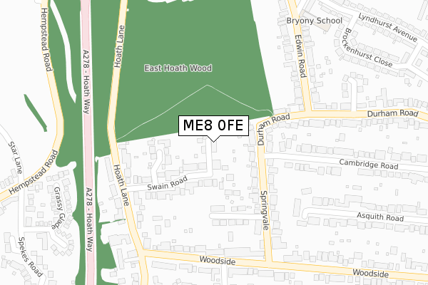 ME8 0FE map - large scale - OS Open Zoomstack (Ordnance Survey)