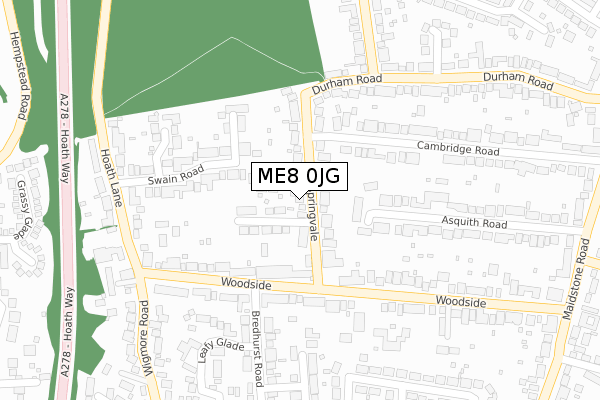 ME8 0JG map - large scale - OS Open Zoomstack (Ordnance Survey)