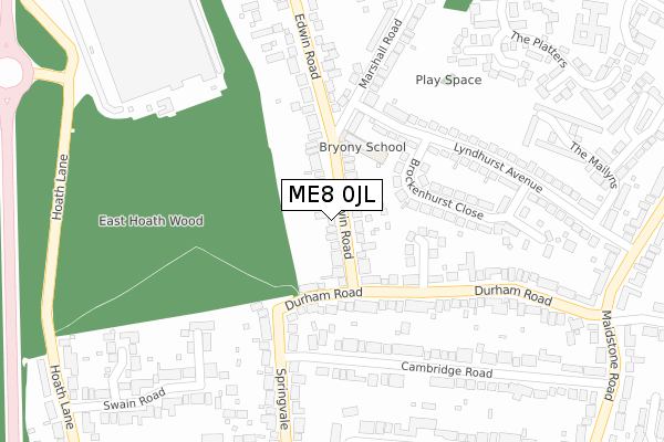 ME8 0JL map - large scale - OS Open Zoomstack (Ordnance Survey)