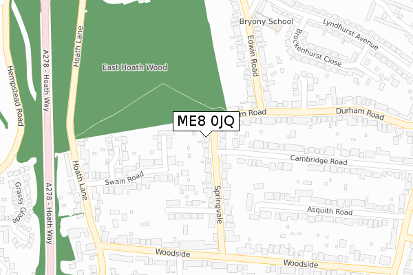 ME8 0JQ map - large scale - OS Open Zoomstack (Ordnance Survey)