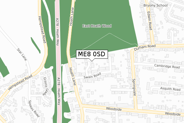 ME8 0SD map - large scale - OS Open Zoomstack (Ordnance Survey)