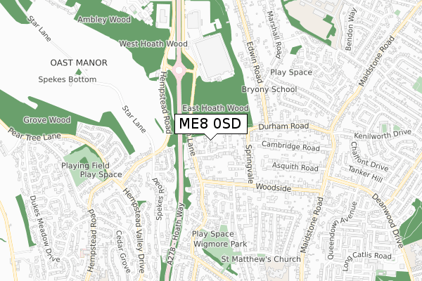 ME8 0SD map - small scale - OS Open Zoomstack (Ordnance Survey)