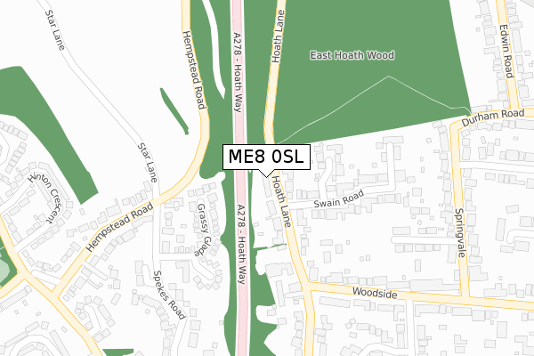 ME8 0SL map - large scale - OS Open Zoomstack (Ordnance Survey)