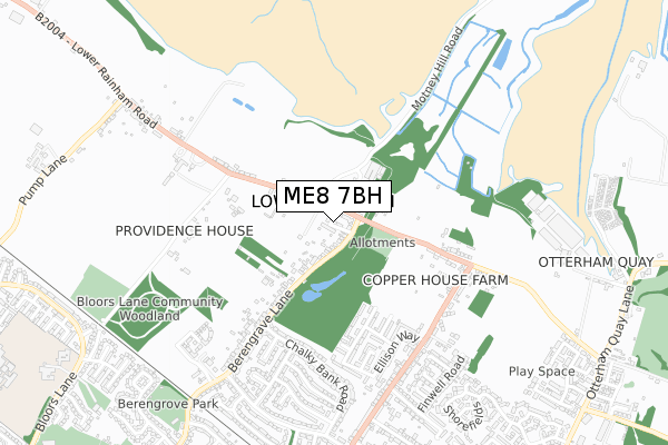 ME8 7BH map - small scale - OS Open Zoomstack (Ordnance Survey)