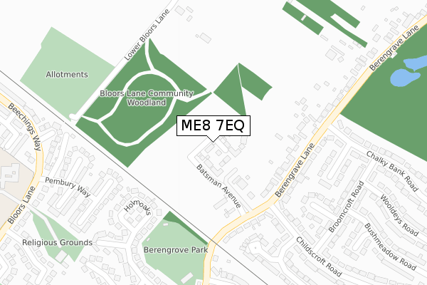 ME8 7EQ map - large scale - OS Open Zoomstack (Ordnance Survey)