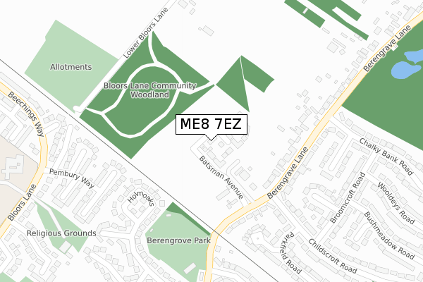 ME8 7EZ map - large scale - OS Open Zoomstack (Ordnance Survey)
